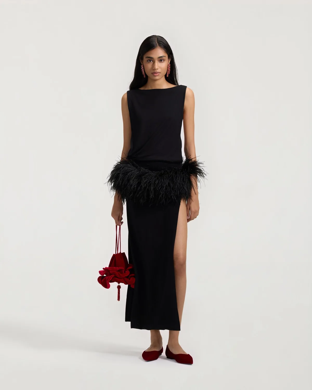 OPERA SHEER SLIT DRESS