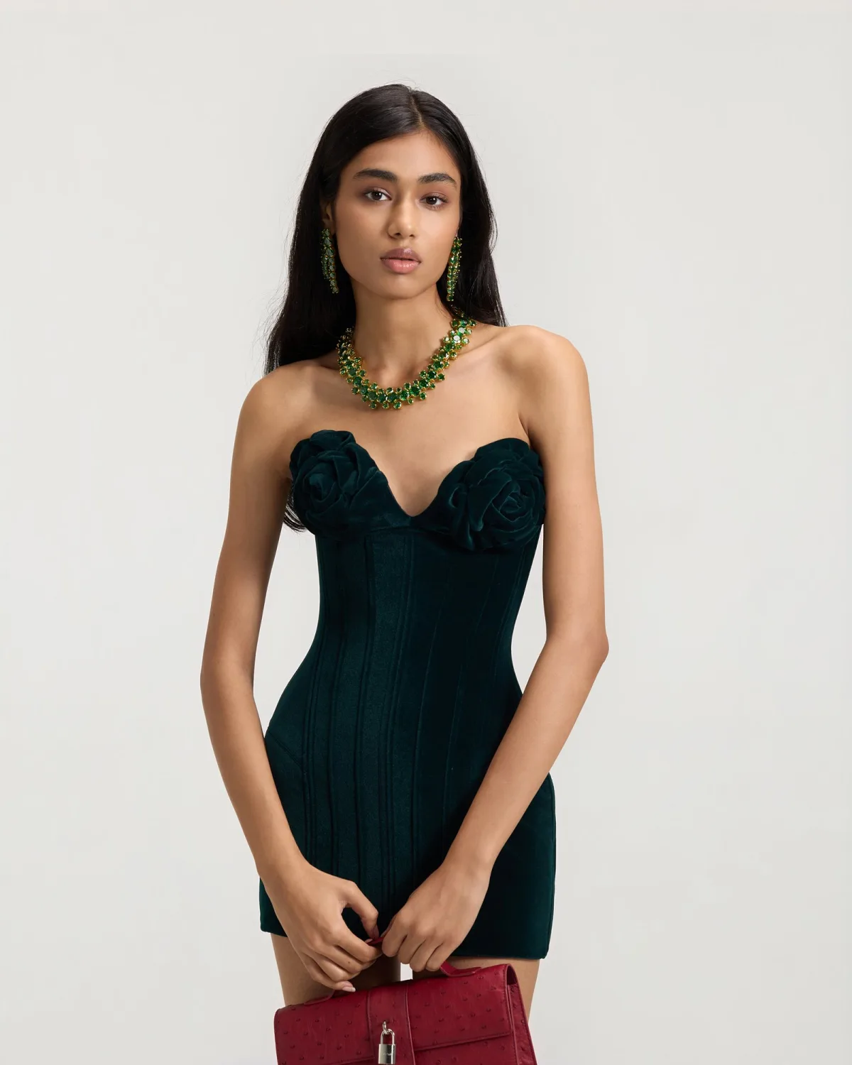 EMERALD VELVET ATELIER BUSTIER