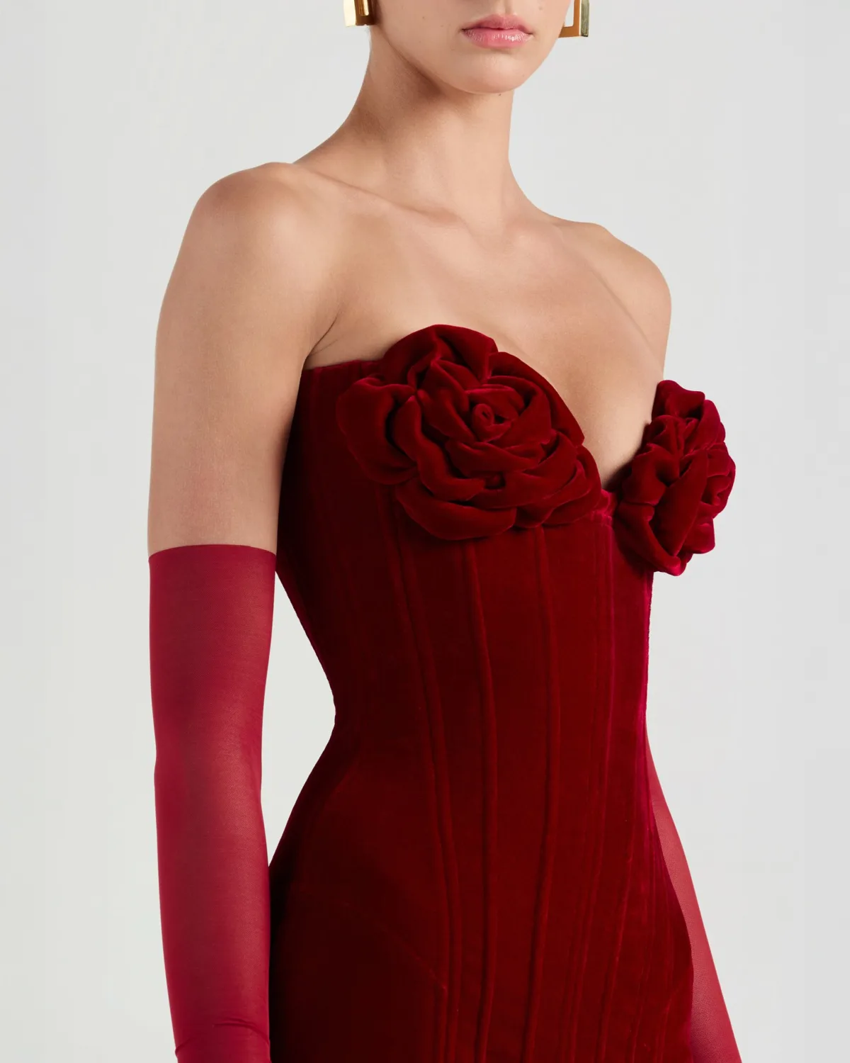 DRAPED PETAL COCKTAIL DRESS