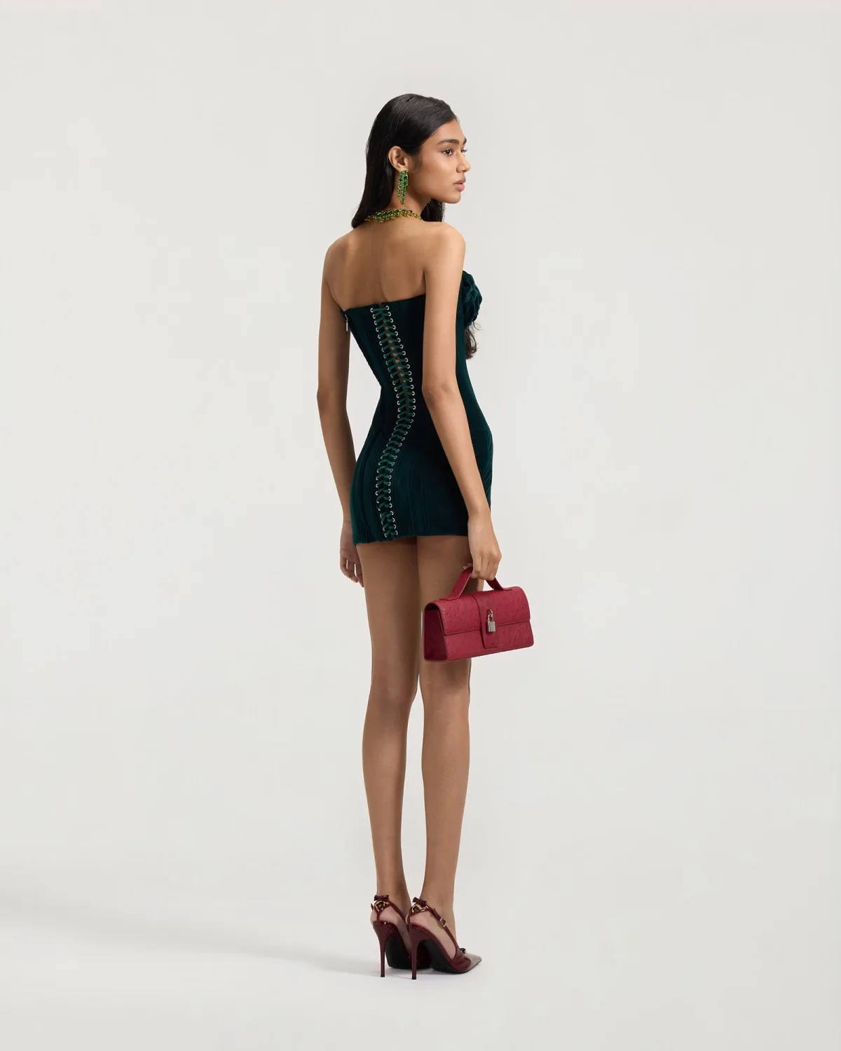 FOREST VELVET EVENING GOWN