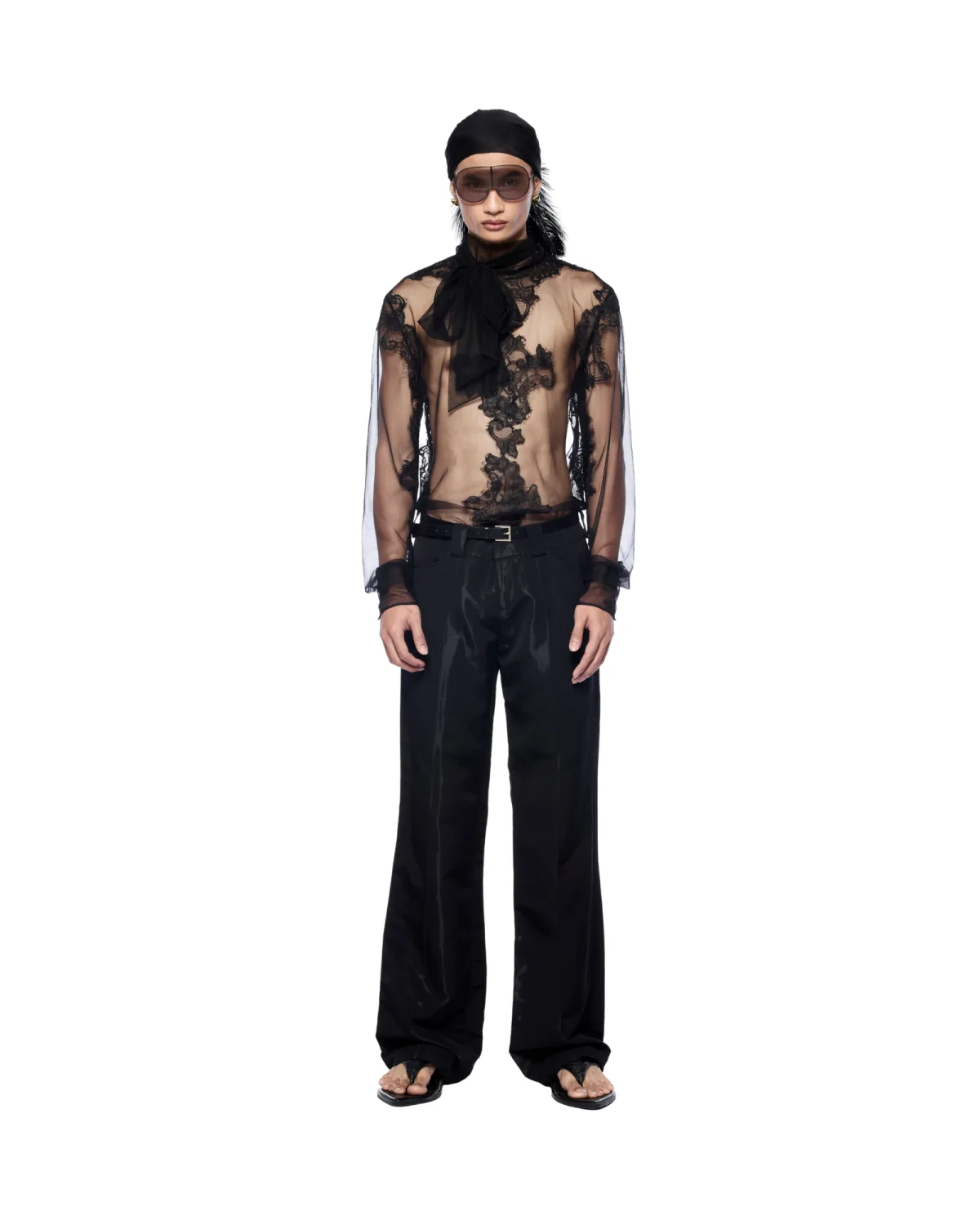 ELIO RUNWAY SHEER EVENING GOWN