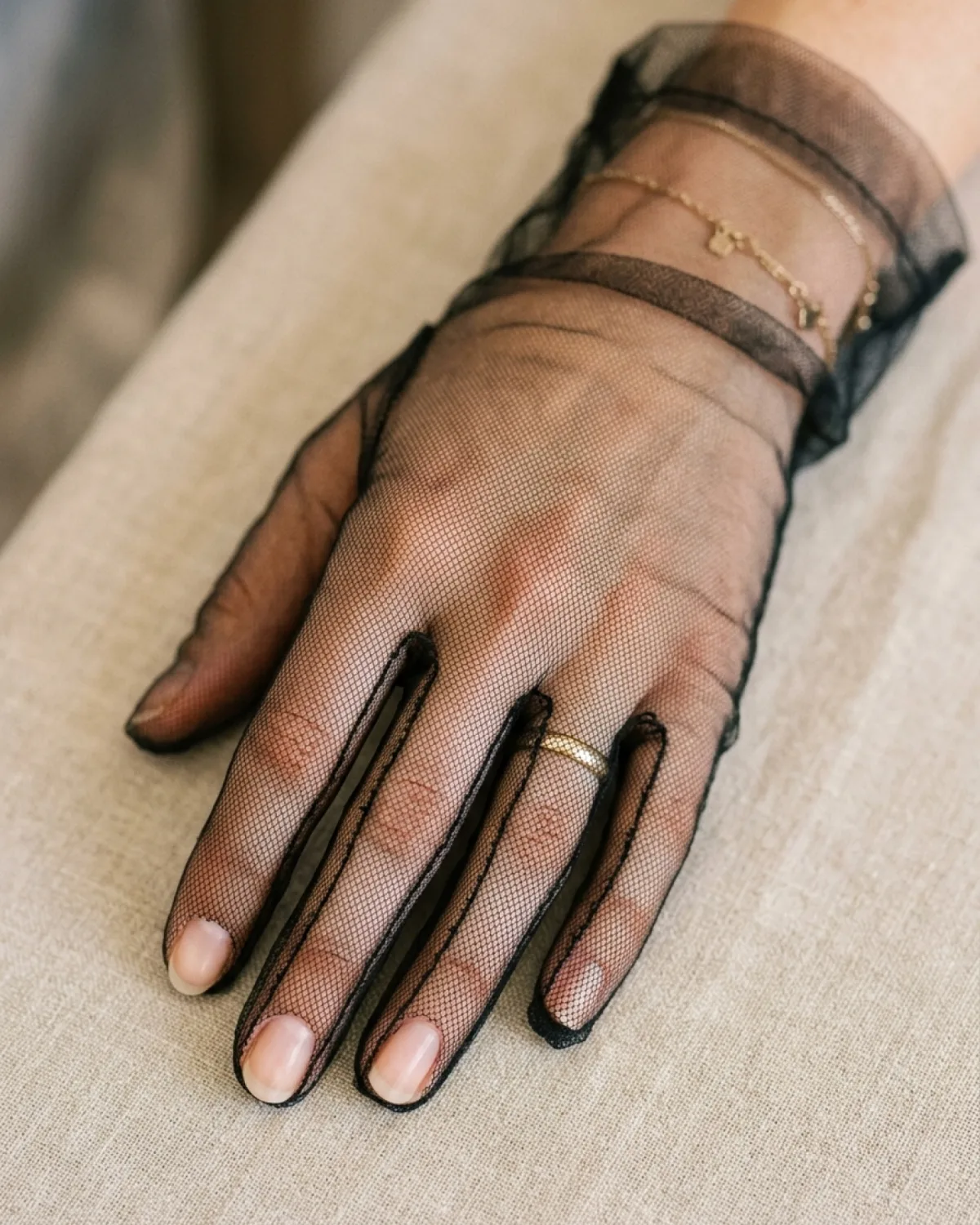 Opera Sheer Tulle Long Gloves (alternate view)
