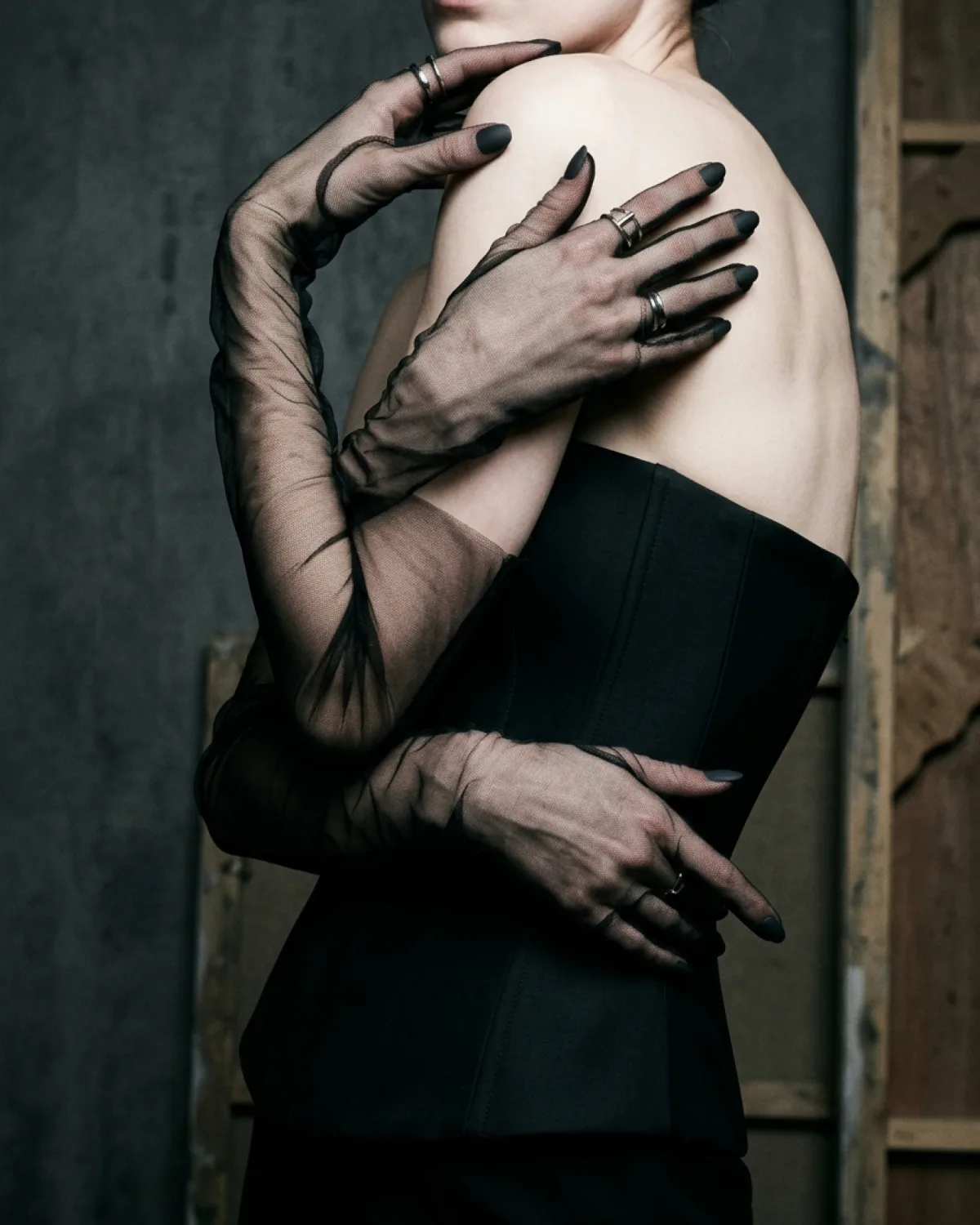 Opera Sheer Tulle Long Gloves