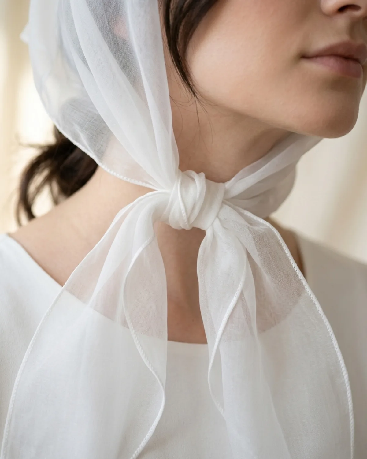 Silk Organza Sculptural Headscarf (alternate view)